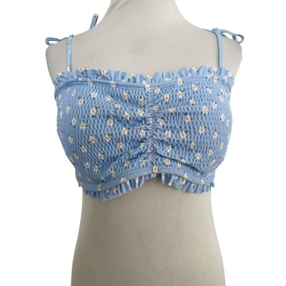 NEW Hollister Size Large Bikini Top Floral Daisy Ruffle $32.95 - Picture 2 of 8
